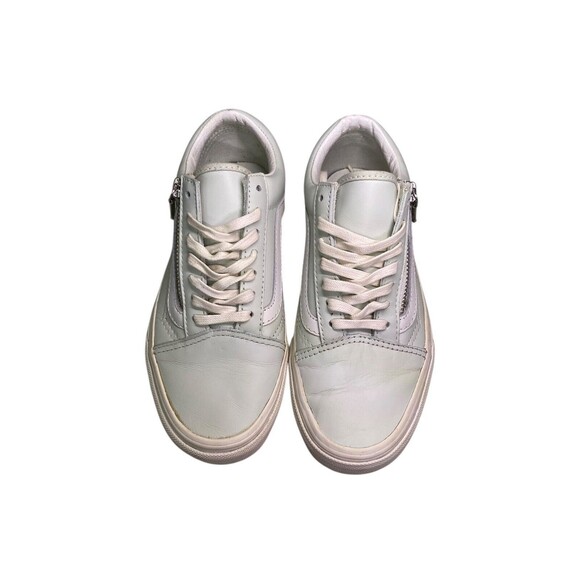 Vans Old Skool Zip Leather Shoes Mens 3.5 Womens 5.0 Zephyr Blue & Blanq White - Picture 13 of 16